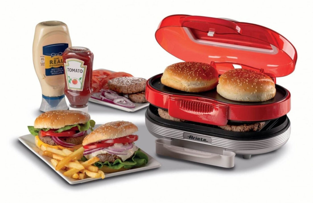 Opiekacz ARIETE 205/01 Party Time Niebieski Kompaktowe wymiary Antypoślizgowe nóżki użytkowanie łatwy demontaż szybkie czyszczenie