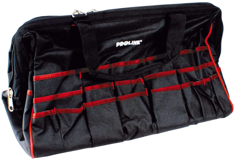 Torba na narzędzia PROLINE 62150 duża pojemność mocny poliester 600D suwak - na białym tle