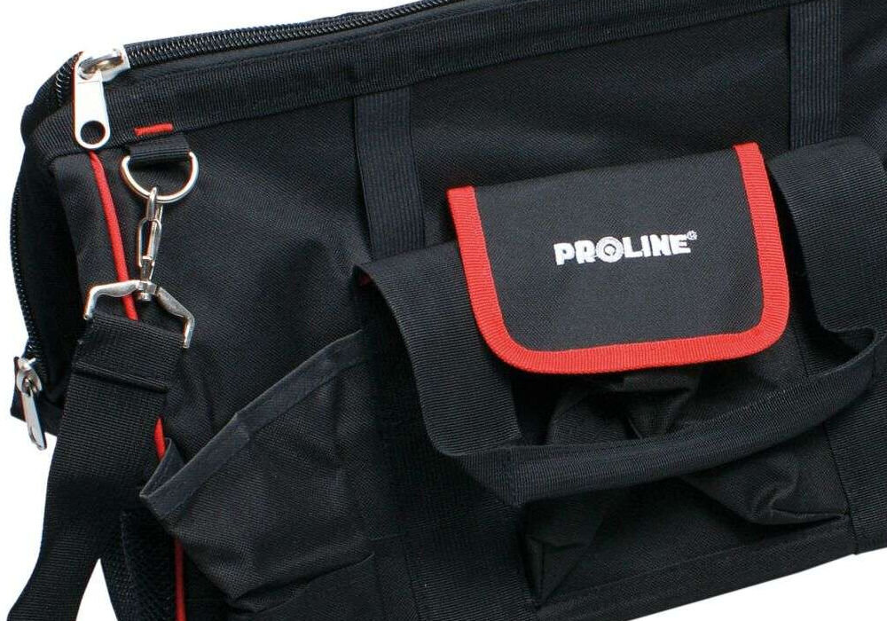 Torba na narzędzia PROLINE 62146 duża pojemność mocny poliester 600D suwak - na białym tle