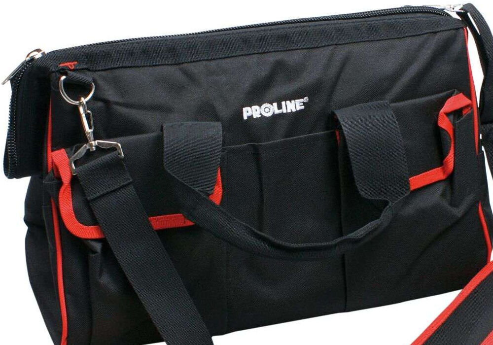 Torba na narzędzia PROLINE 62141 duża pojemność mocny poliester 600D suwak - na białym tle