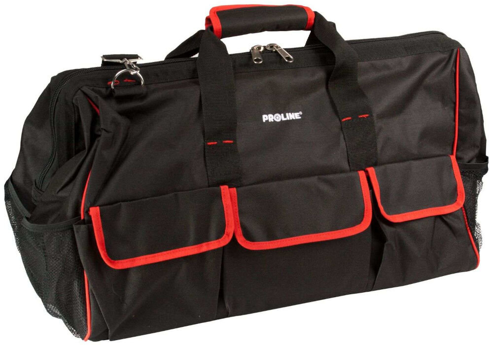 Torba na narzędzia PROLINE 62161 66L duża pojemność 610x270x400 mm mocny poliester 600D suwak - na białym tle