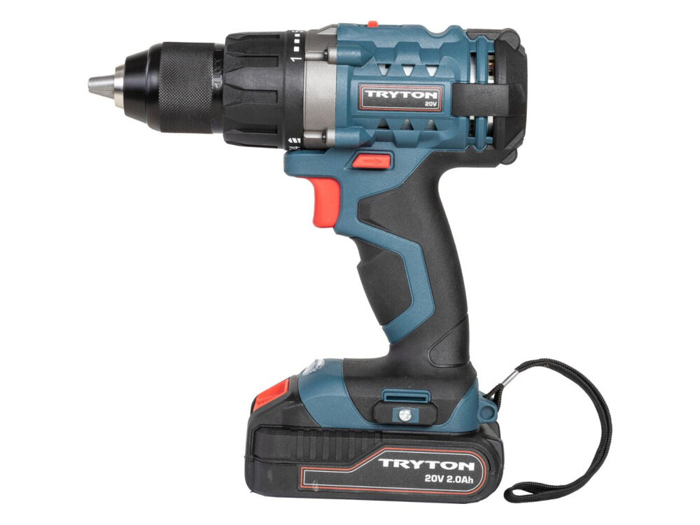 Wiertarko-wkrętarka TRYTON TCV20L2 solidny uchwyt ergonomiczna konstrukcja do uzytkowania w warunkach domowych w niewielkich profesjonalnych warsztatach smukla rekojesc pokryta antyposlizgowym tworzywem
