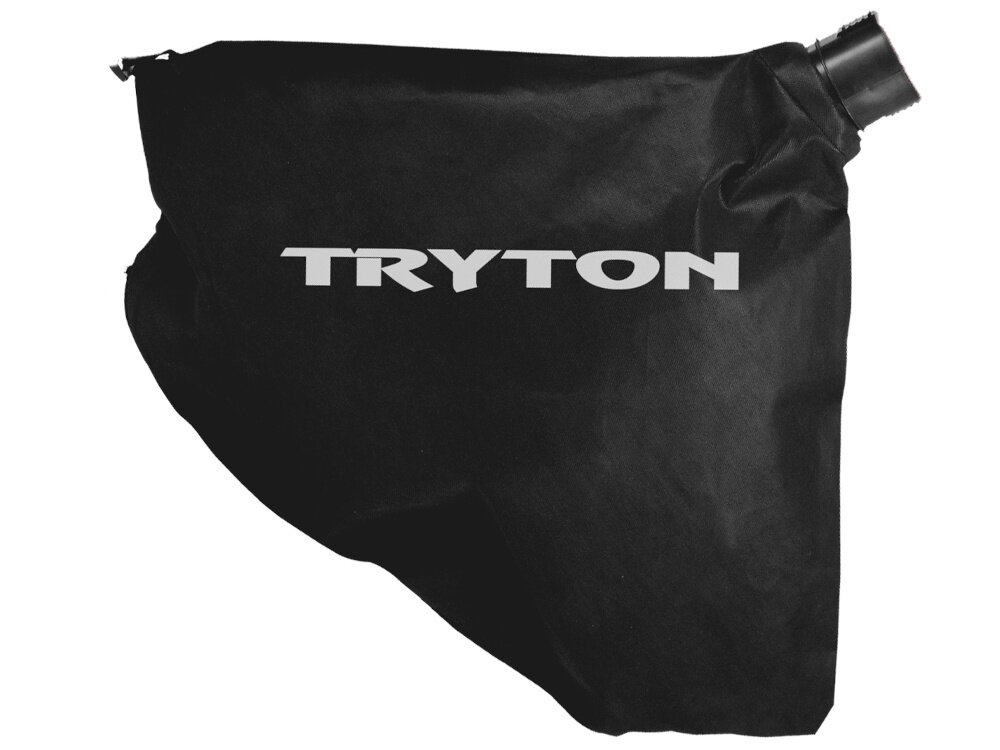 Dmuchawa do liści TRYTON TOE3000 elektryczna worek na białym tle w trybie odkurzacza liście i drobne odpady są zasysane i rozdrabniane w stosunku 10:1 zbierane w worku 45-litrowym mniej wysiłku przy sprzątaniu większa efektywność porządkowania