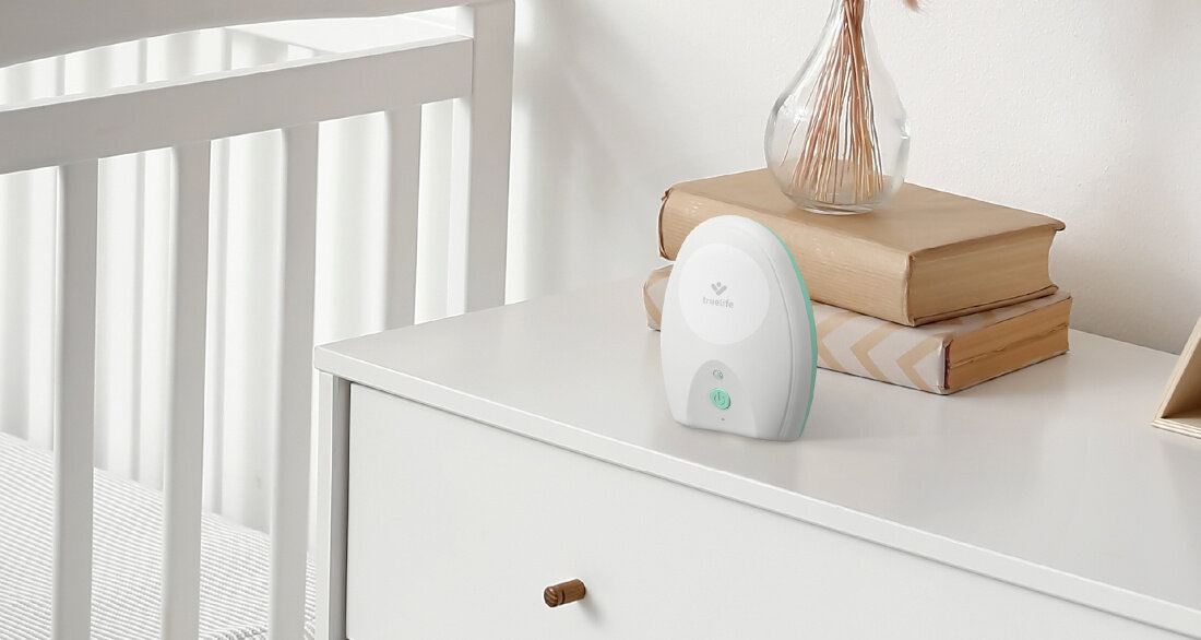 Niania elektroniczna TRUELIFE NannyTone VM Pocket Bezpieczna transmisja sygnału  863,3 MHz i 864,5 MHz potrzeby reakcja