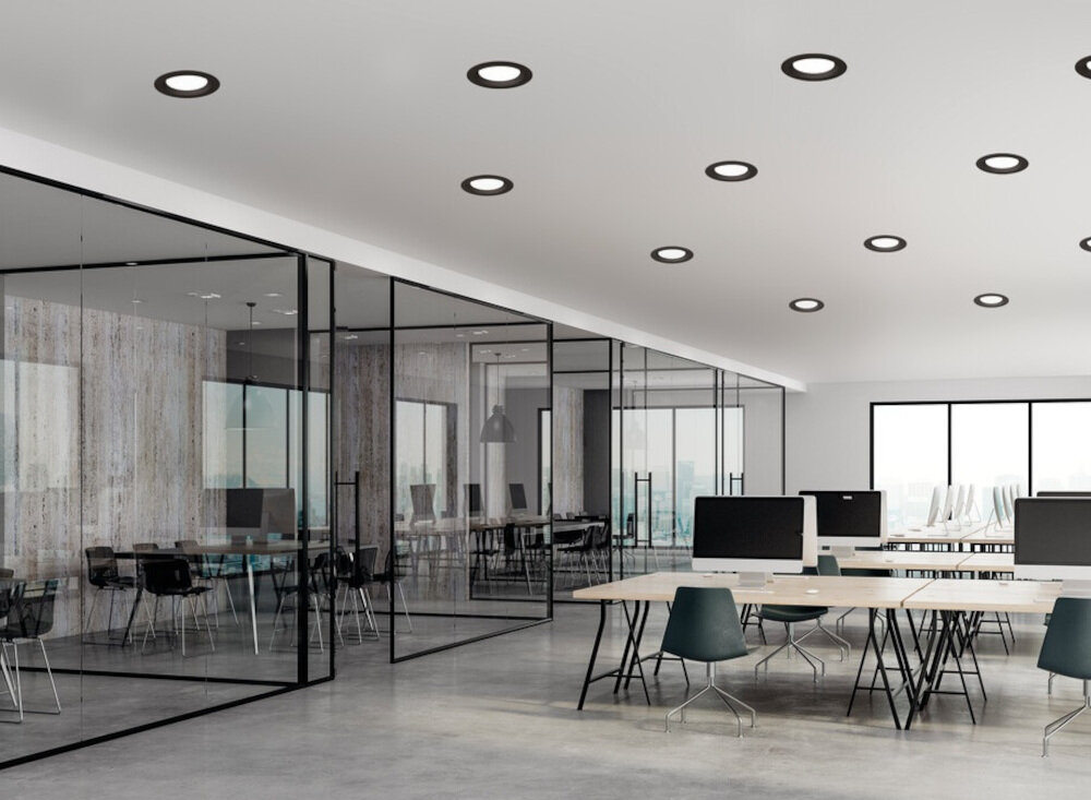 Oprawa sufitowa KANLUX Tiberi Pro 40W-940-B minimalistyczny design stop aluminium wytrzymale tworzywo sztuczne