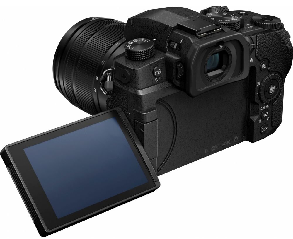 Aparat PANASONIC DC-G90MEG-K zdjęcia obiektyw ekran wizjer ogniskowa przysłona migawka obudowa bateria zasilanie filmy nagrywanie rozdzielczość matryca rozmiar przekątna tryby iso montaż lampa światło przyciski sterowanie menu kontrast jasność balans bieli filtry cmos karta pliki format zapis seria