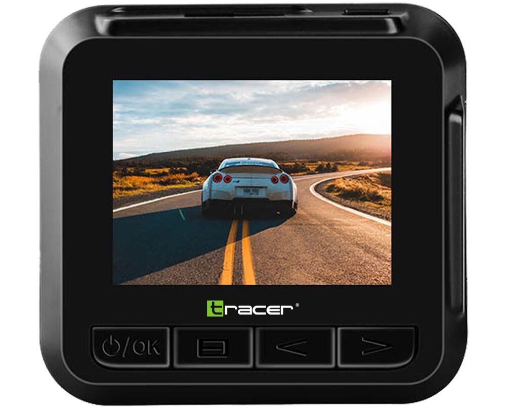 Wideorejestartor TRACER Tucana 2.2D FHD obiektyw rozdzielczość nagrywanie kąt zapis sensor czujnik montaż wymiary ładowanie zasilanie auto samochód rejestrowanie karta pamięć pojemność ładowarka obraz zdjęcia filmy aplikacja sterowanie