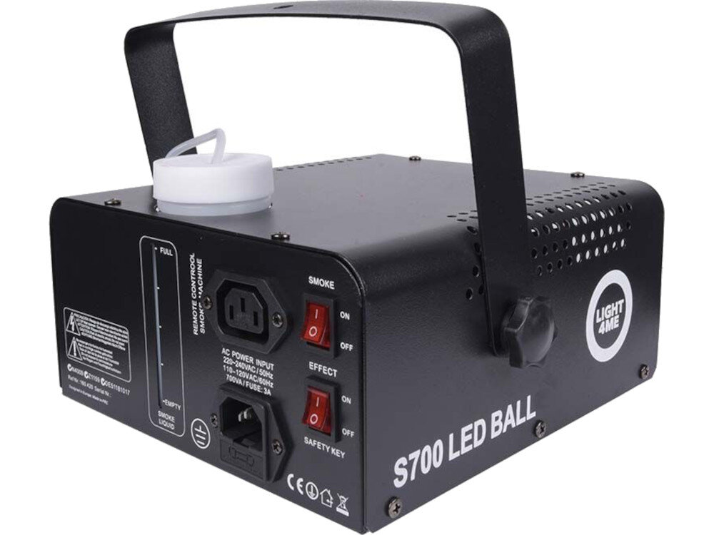 Wytwornica dymu LIGHT4ME S 700 LED Ball wymiary wielkość waga transport