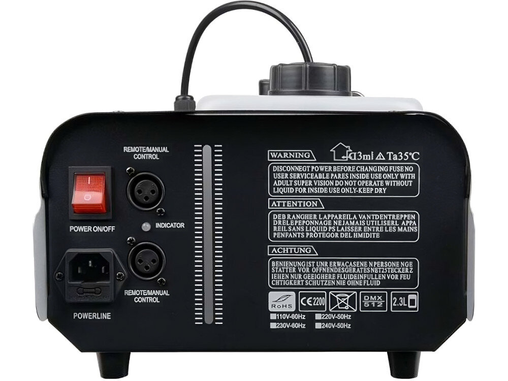 Wytwornica dymu LIGHT4ME FM 1200 nagrzewanie moc czas wydajność