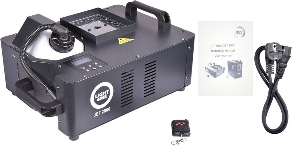 Wytwornica dymu LIGHT4ME Jet 2000 opakowanie zawartość zestaw