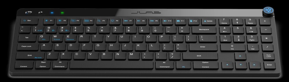 Klawiatura JLAB Jbuds klik komfort podróż ustawienia cicha praca estetyka styl czas pracy