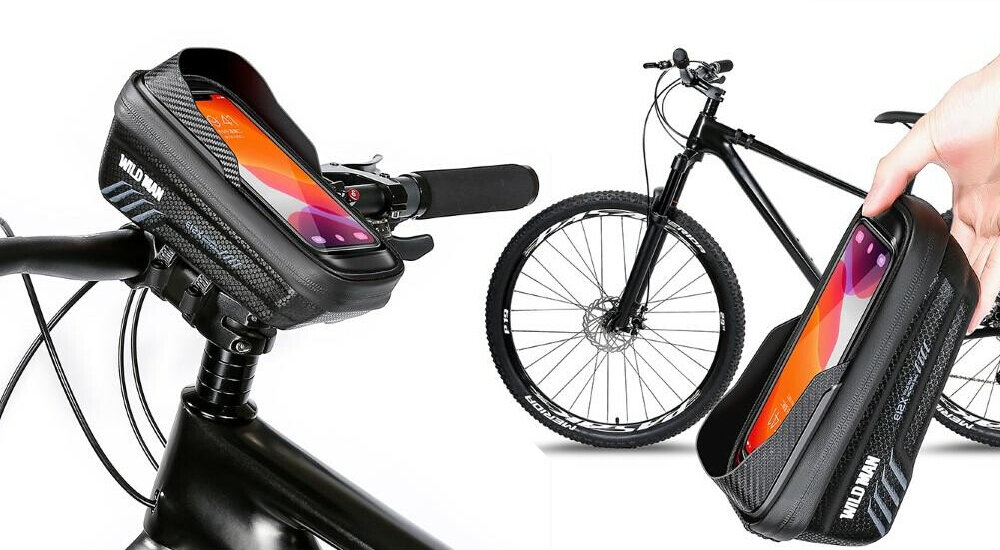 Torba rowerowa na ramę WILDMAN E12X Czarny Etui rowerowe Wildman E12X uchwyt na kierownicę