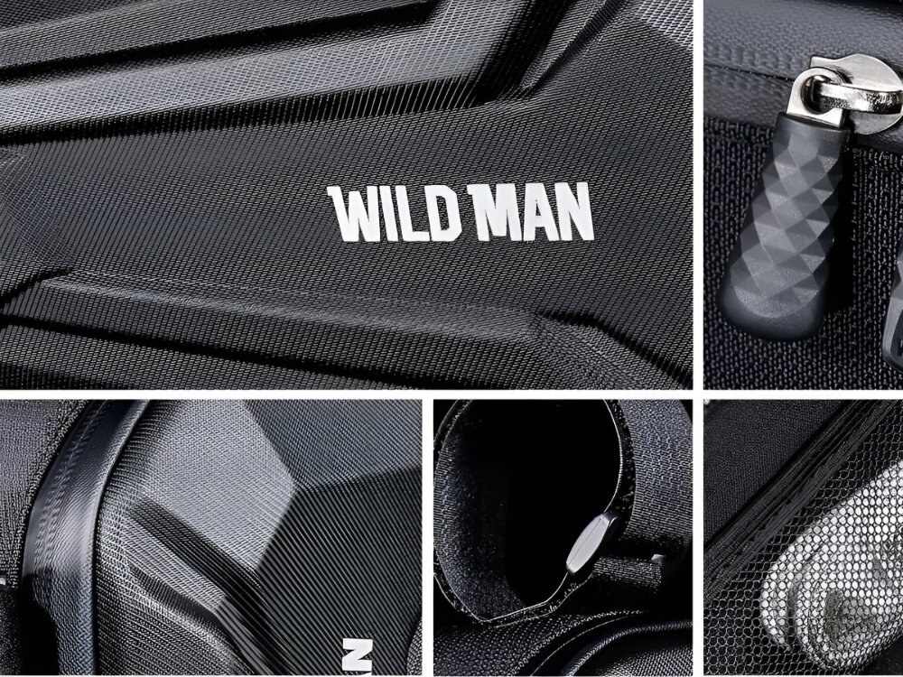 Torba na ramę roweru WILDMAN XT9 torba umieszczona na ramie roweru zbliżenie na detale mocowanie solidne rzepy szybki montaż podwójny zamek błyskawiczny