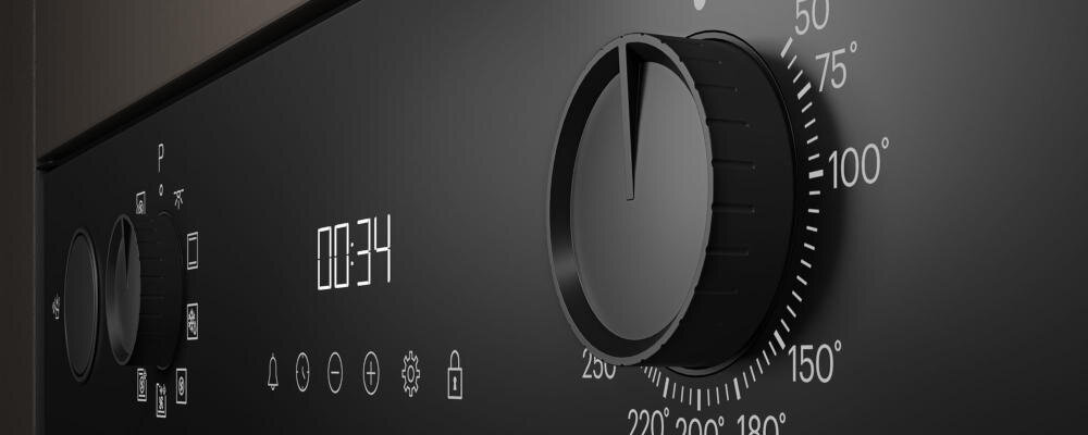 GRUNDIG GEBM19400DXHI pokrętła temperatura czas pieczenie panel czystość ukryte