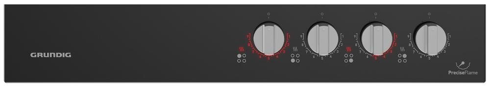GRUNDIG GIGL6254150 sterowanie dotykowe płyta ustawienia przyciski zegar nagrzewanie automatyczny program stop wybór strefa gotowania wyświetlacz
