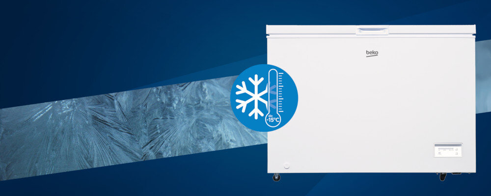 Zamrażarka BEKO CF200WN odporna na temperatury FreezerGuard