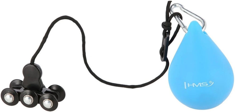 Hula hop HMS HHW01 Niebieski + Pas BR163 trwałe materiały PVC stal nierdzewna trwałośc komfort obrotowy system na łożyskach płynność ruchów piłka grawitacyjna miękka guma wypełnienie piaskiem wygodne przyjemne ćwiczenia do codziennego użytku