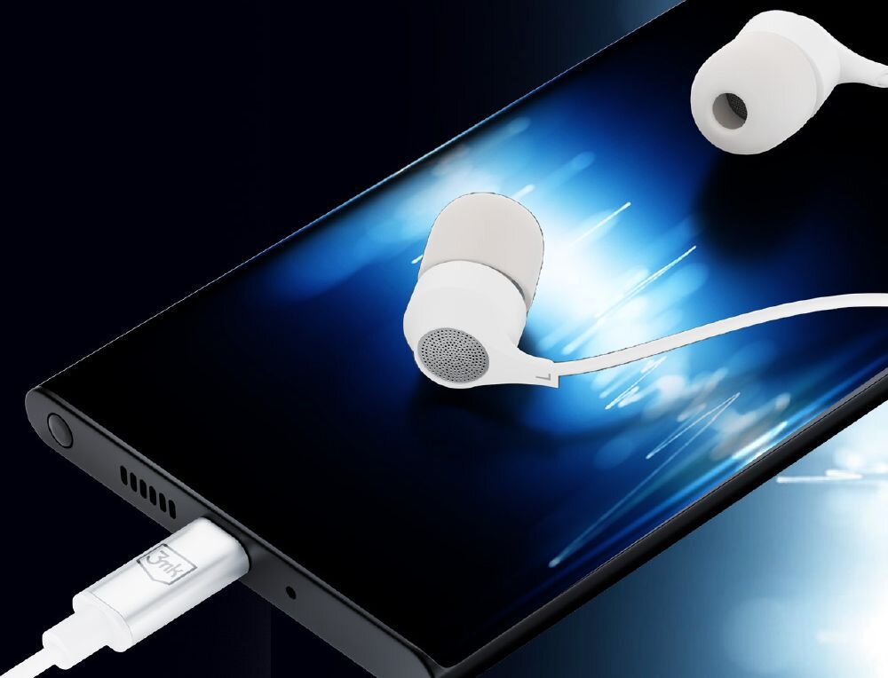Słuchawki dokanałowe 3MK Wired Earphones port USB-C muzyka sluchanie