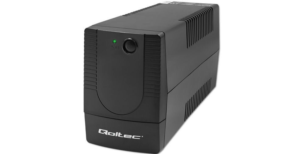 Zasilacz UPS QOLTEC Monolith 53772 automatyczna regulacja napięcie AVR funckja zimnego startu ochrona przed przeciążeniem zwarciem wysoką temperaturą
