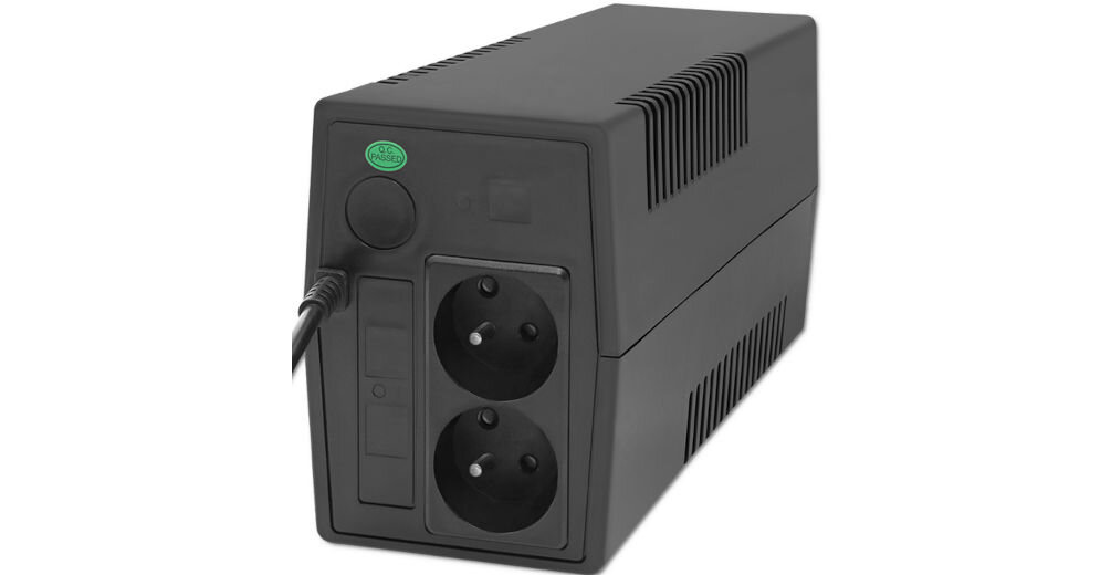 Zasilacz UPS QOLTEC Monolith 53773 wymiary 275 x 92 x 140 mm waga 4,8 kg FRENCH (Typ E CEE 7/5)