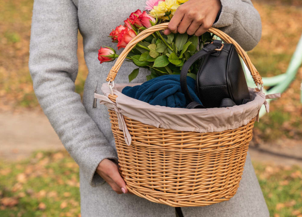 Koszyk wiklinowy na rower VÖGEL VKS-705CP montowanie click śruby