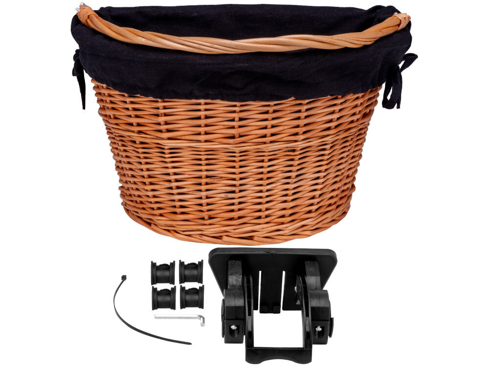 Koszyk wiklinowy na rower VÖGEL VKS-705BK elementy zestaw