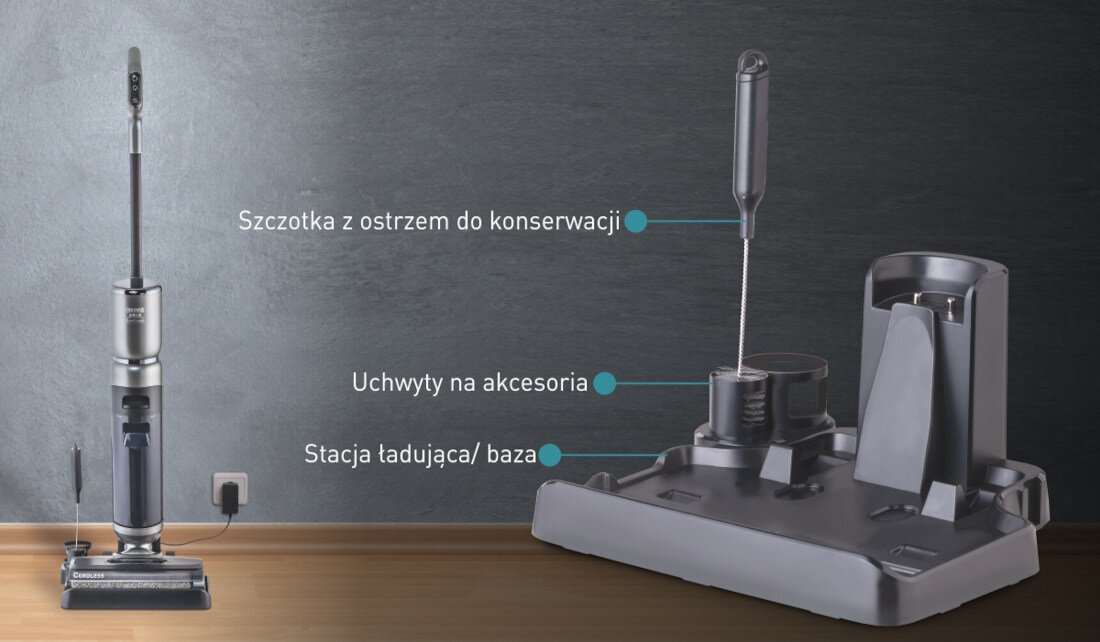 Odkurzacz THOMAS Floor Cleaner 785501 wygodna baza ladujaca z uchwytami na akcesoria