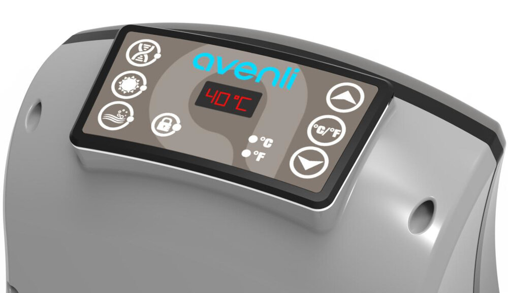 Jacuzzi AVENLI J-L17618EUV21 cyfrowy panel kontrolny zintegrowana pompa moc 1540 W mozliwosc podgrzania wody do 40°C optymalna temperatura