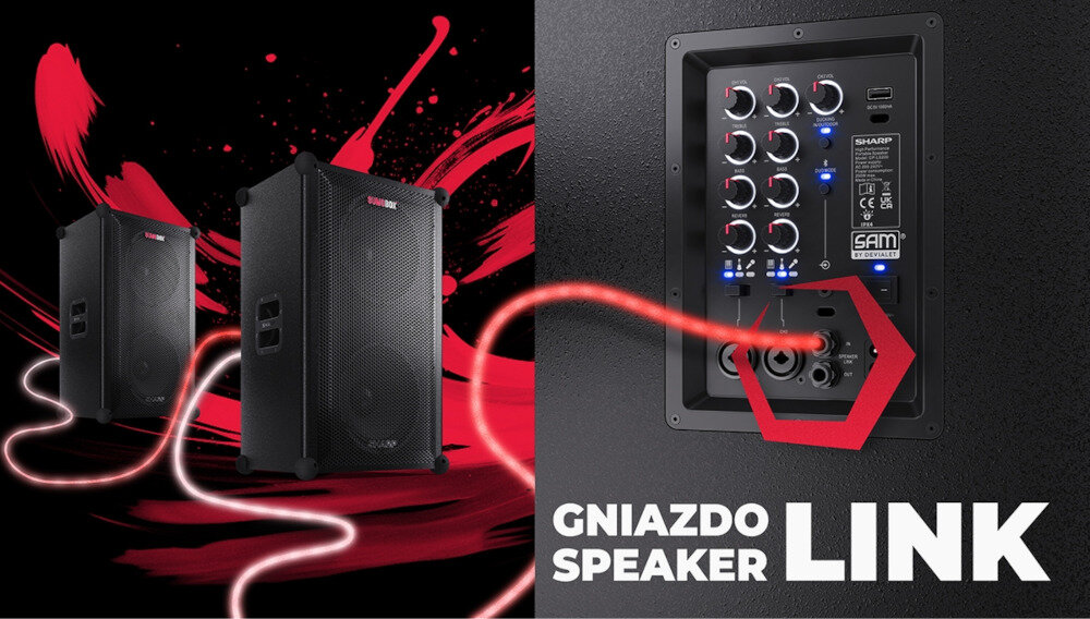 Kolumna głośnikowa SHARP SumoBox CP-LS200 - połączenie