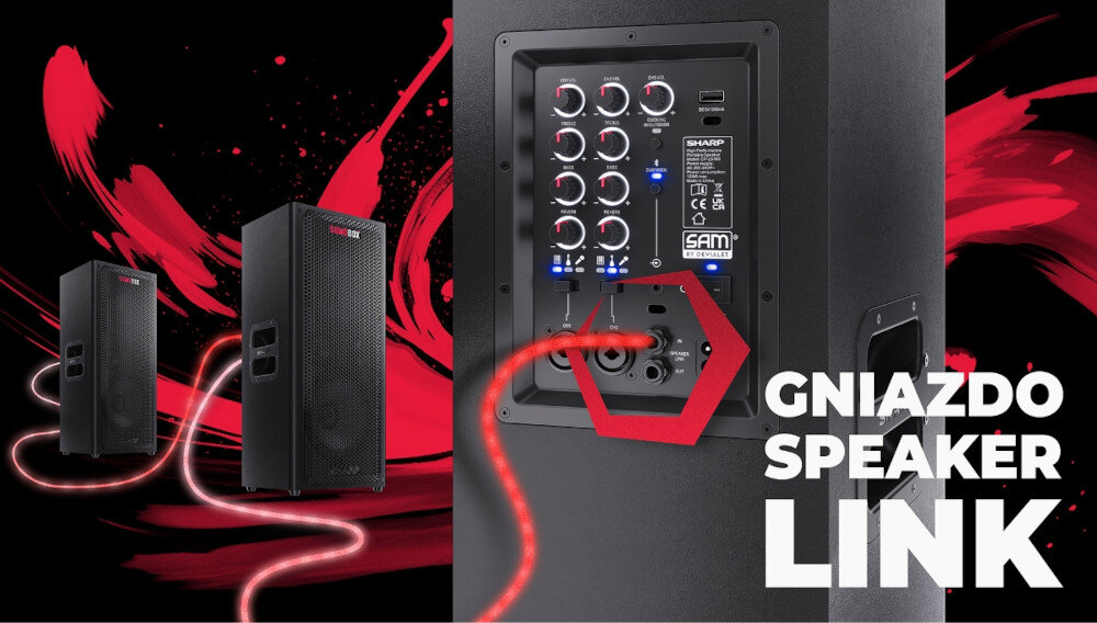 Kolumna głośnikowa SHARP SumoBox CP-LS100 - połączenie