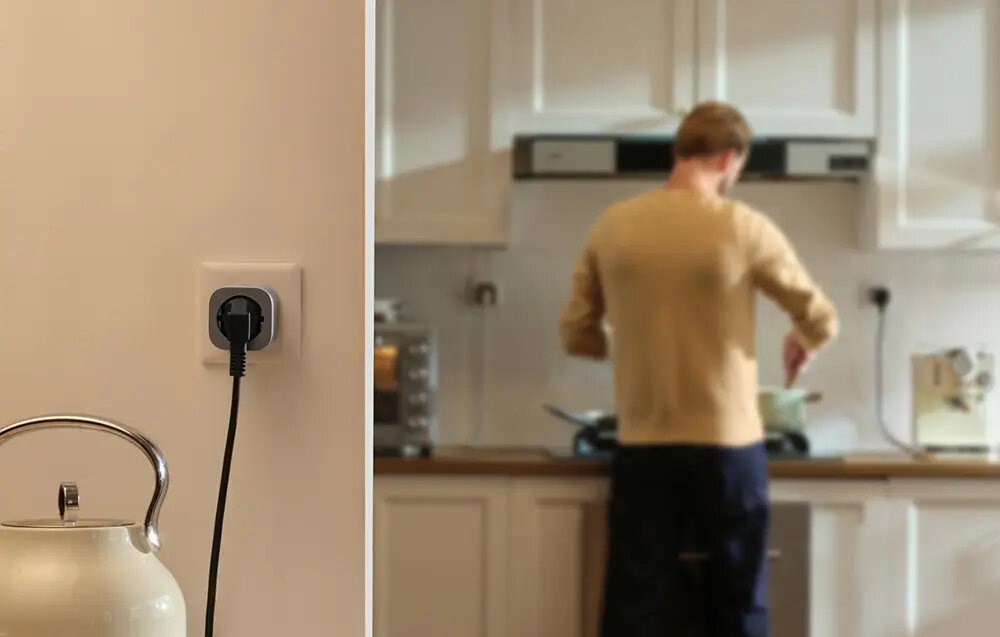 Gniazdko ECOFLOW Smart Plug PowerStream Wi-Fi-Bluetooth monitoruje pobor mocy w czasie rzeczywistym kontrola nad zuzyciem pradu mikroinwerter przydziela odpowiednia ilosc mocy kazdemu urzadzeniu nadwyzki prady magazynowane w stacji zasilania ECOFLOW