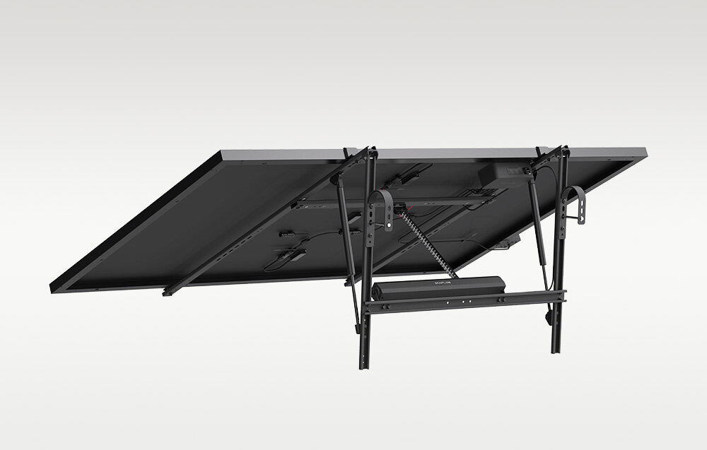 Jednoosiowy tracker słoneczny ECOFLOW PowerStream waga okolo 11 kg wymiary po zlozeniu 1250 x 223 x 88 mm wymiary po rozlozeniu 1250 x 850 x 1000 mm efektywne ustawienie paneli sloneczych