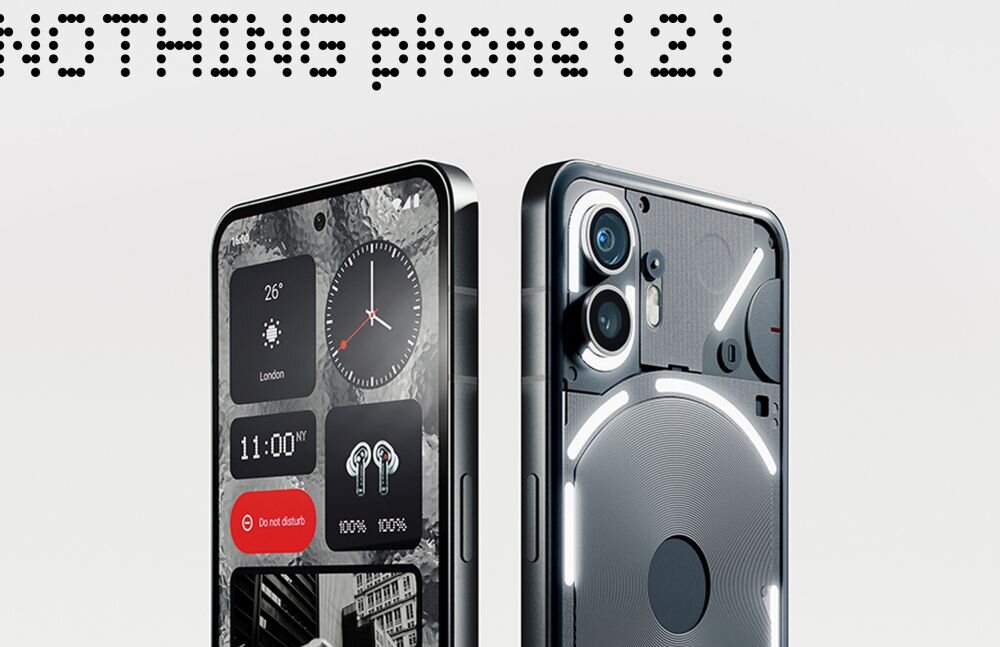 Smartfon NOTHING Phone 2 ekran bateria aparat procesor ram pamięć pojemność rozdzielczość zdjęcia filmy opis dane cechy blokady system łączność wifi bluetooth obudowa szkło odporność porty muzyka transfer sieć przekątna matryca waga czujniki oled amoled ips