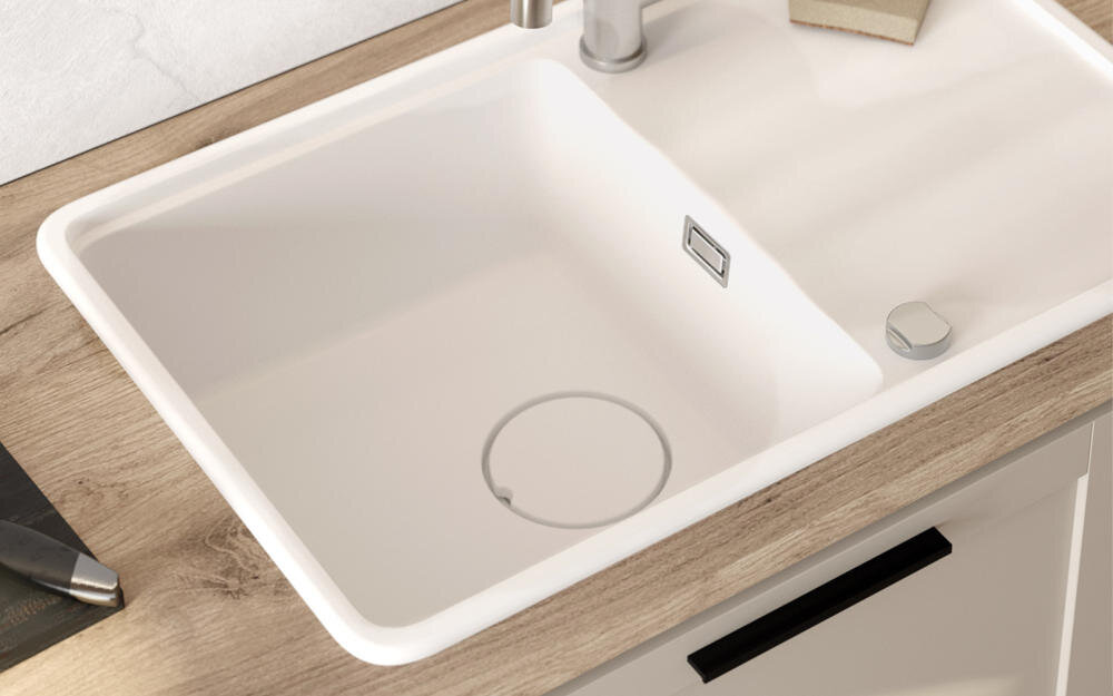 DEANTE Momi ZKM N113 maskownica granit zlewozmywak spójność estetuka design automatyczne zamykanie przelew