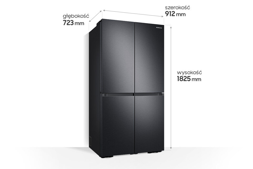 Wymiary czterodrzwiowej lodówki Samsung 
