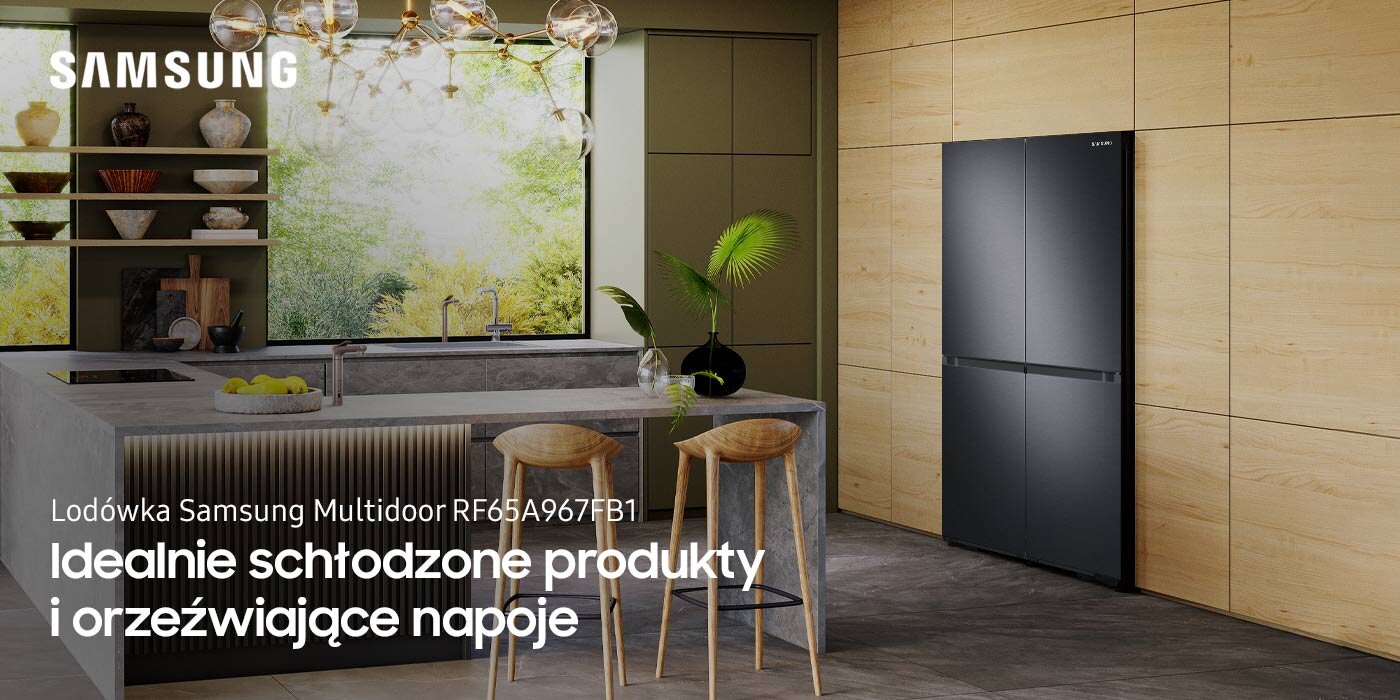 nowoczesna lodówka z innowacyjnym centrum napojów