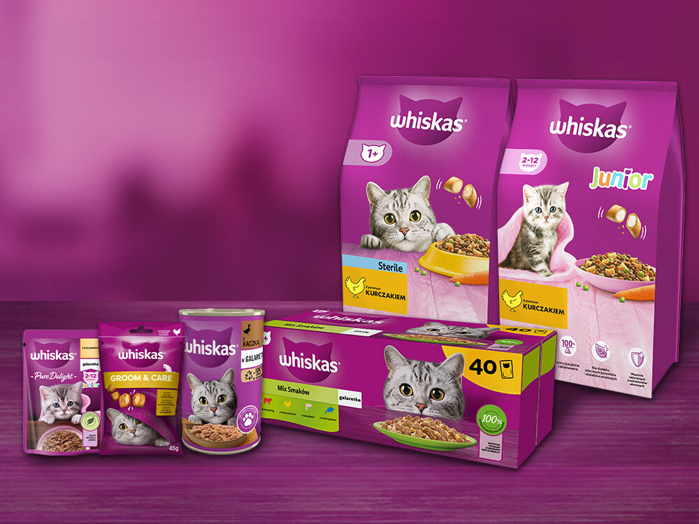 Karma dla kota WHISKAS Pure Delight Wołowina z kurczakiem (4 x 85 g)  Jak zmienić karmę na Whiskas?