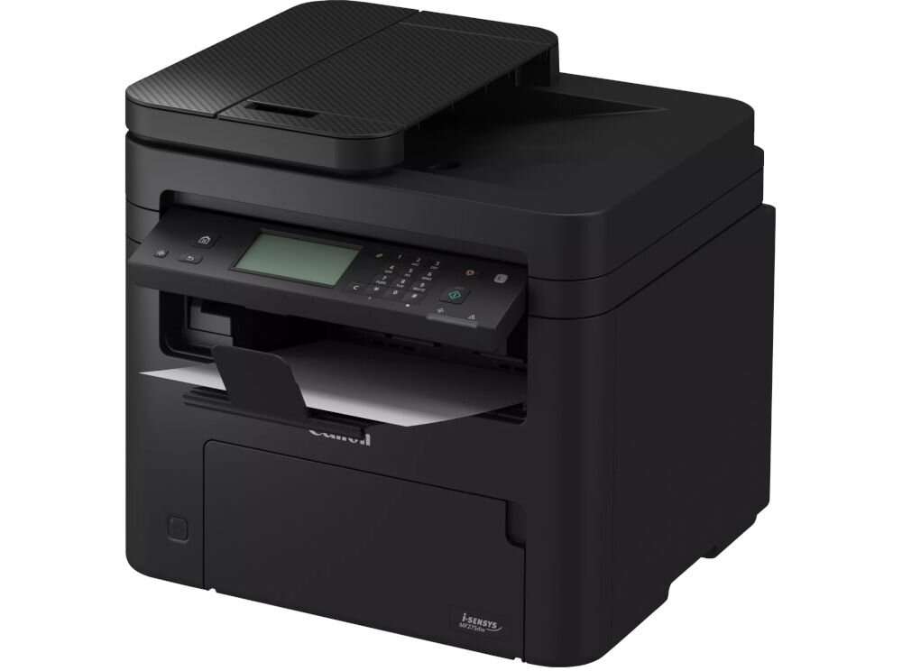 Urządzenie wielofunkcyjne CANON i-SENSYS MF275dw Automatyczny druk dwustronny, Wi-Fi prezentacja urządzenia pod kątem na białym tle prędkość druku, druk dwustronny, funkcje kopiowania