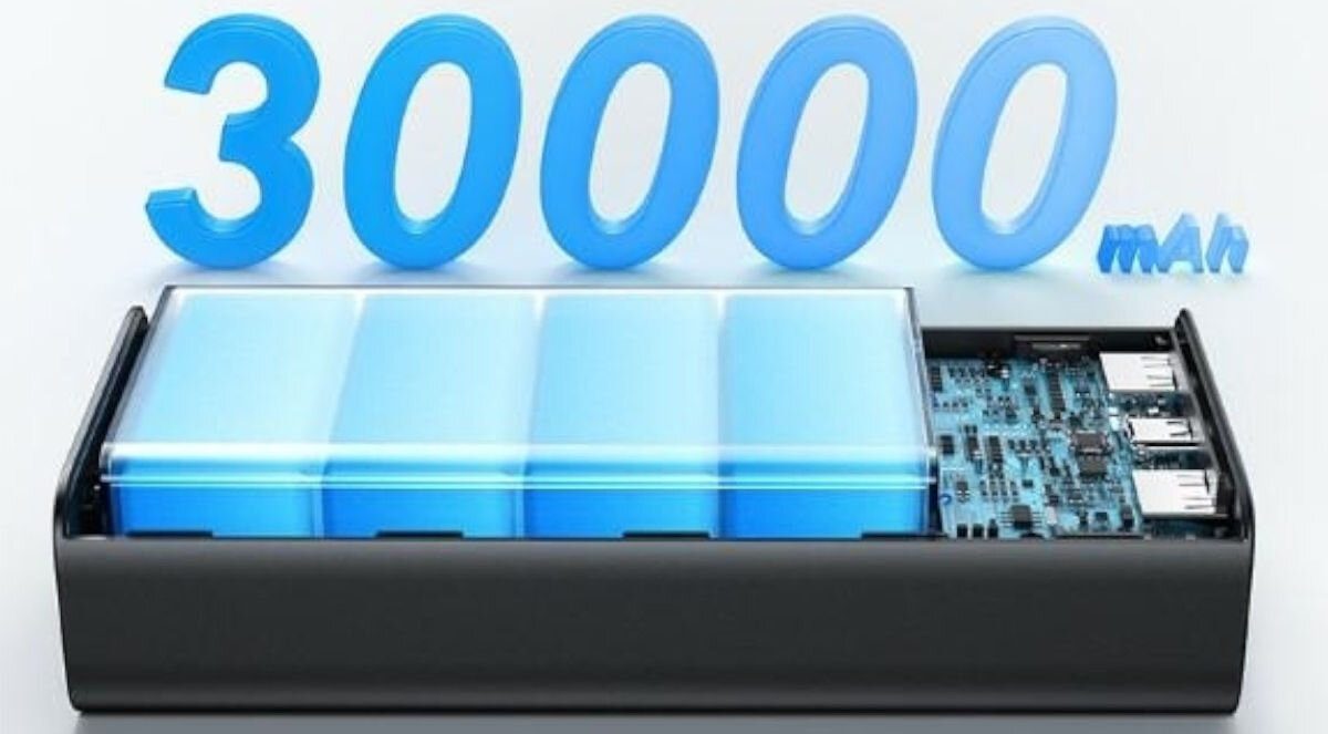 Powerbank USAMS PB68 30000 mAh 65W Czarny ABS wymiary 154 x 69,5 x 41,8 mm niska waga 590 g