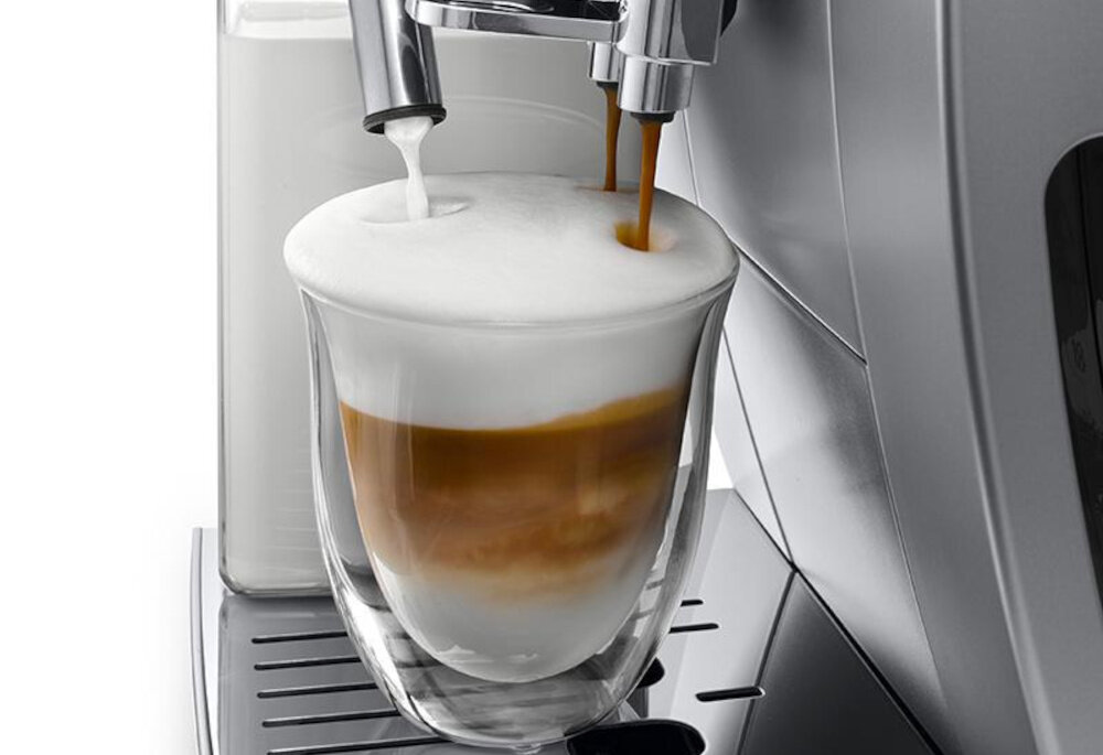 Ekspres DELONGHI ECAM354.55.SB cappuccino pianka system spieniania LatteCrema trzy poziomy preferencje