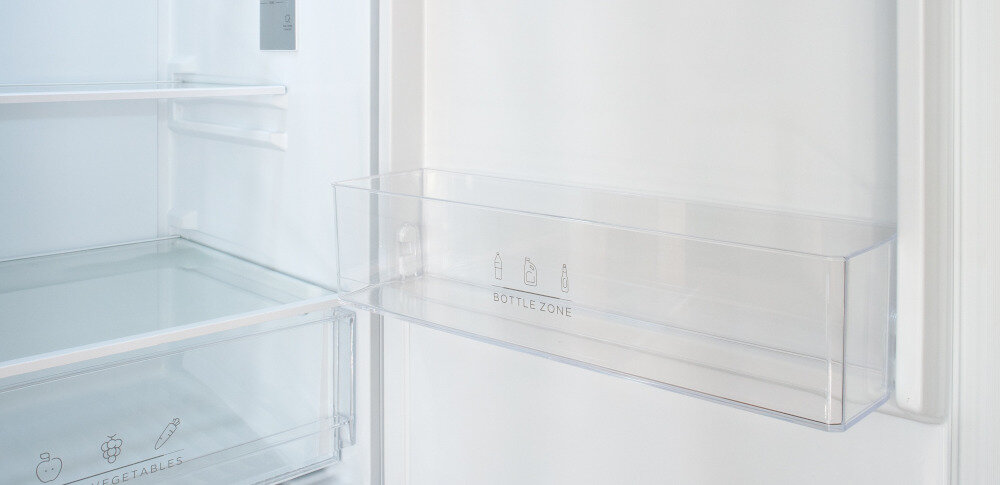 Lodówka BERG BRGCZ248FBI szklane butelki balkonik stabilność