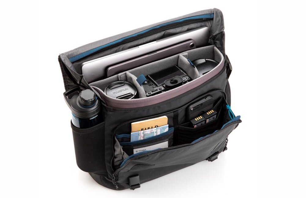 Torba TENBA Messenger DNA 16 Slim miejski segmentowy trudne warunki kieszeń statyw butelka woda komfort noszenia pojemność