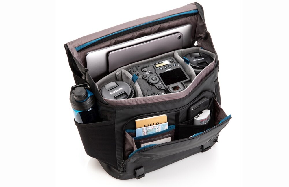 Torba TENBA Messenger DNA 16 DSLR miejski segmentowy trudne warunki kieszeń statyw butelka woda komfort noszenia pojemność