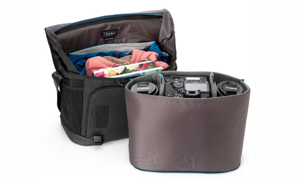 Torba TENBA Messenger DNA 16 DSLR miejski segmentowy trudne warunki kieszeń statyw butelka woda komfort noszenia pojemność