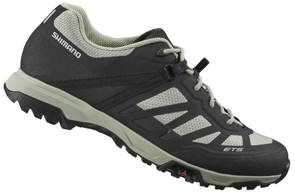 Buty rowerowe SHIMANO SH-ET500 Czarno-miętowy rozmiar 38 do jazdy na rowerze d chodzenia nylonowa podeszwa wewetrzna wzmocniona wloknem szklaym wyciolka z pianki EVA cholewka o indeksie sztynosci 4 odpowiednia elastycznosc bez utraty stabilnosci wzmocniony czubek