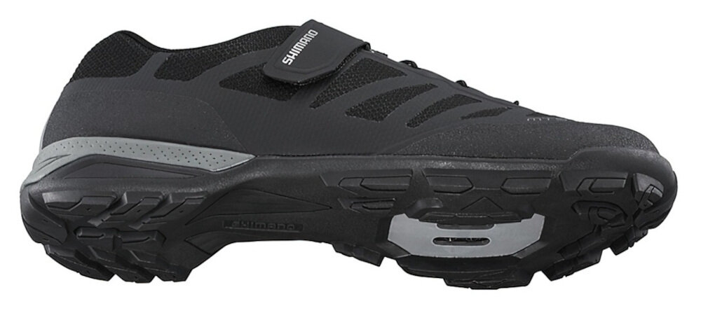 Buty rowerowe SHIMANO SH-MT502 Czarny rozmiar 46 do pieszych wypraw do dynamicznej jazdy na rowerze lekki wierzch z siatkowymi panelami wentylacja wlokno szklane szybki system sznurowania pasek na podbiciu