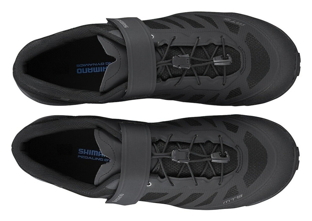Buty rowerowe SHIMANO SH-MT502 Czarny rozmiar 46 srodkowa podeszwa z pianki EVA amortyzuje nierownosci gumowa podeszwa zewnetrzna cholewka o indeksie sztywnosci 4