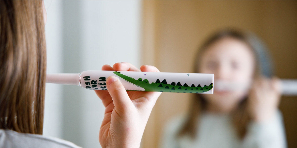 Szczoteczka soniczna INNOGIO GIOsonic Crocodile Biały Interwały czasowe przypomnienie konieczność