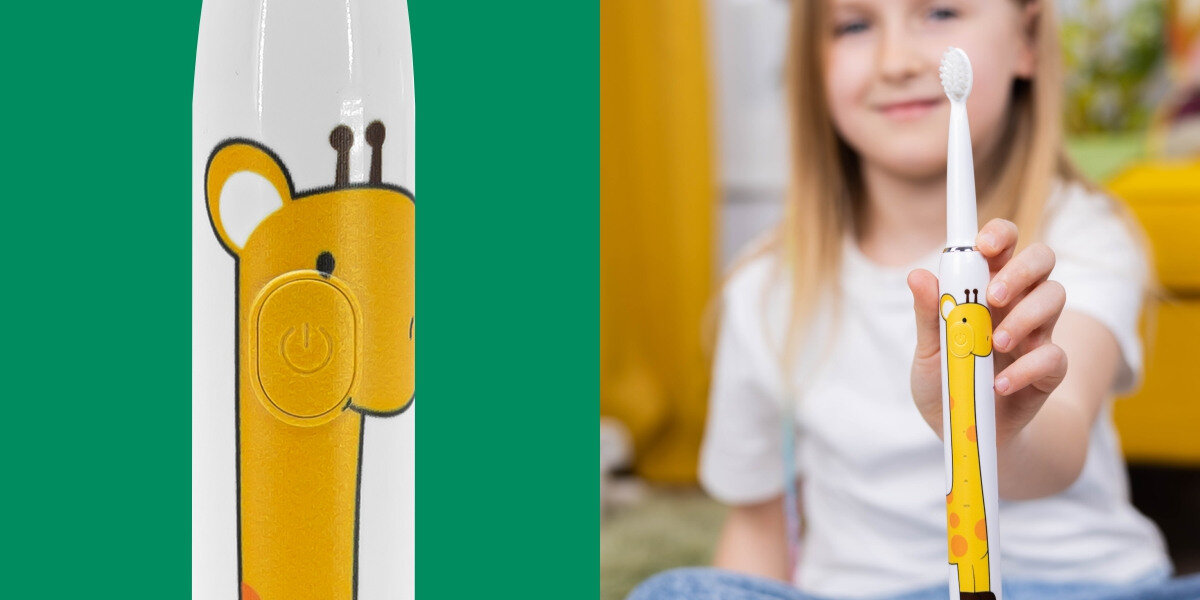 Szczoteczka soniczna INNOGIO GIOsonic Giraffe Biały Trzy tryby pracy światło LED dostosowanie częstotliwość Funkcja pamięci ułatwienie