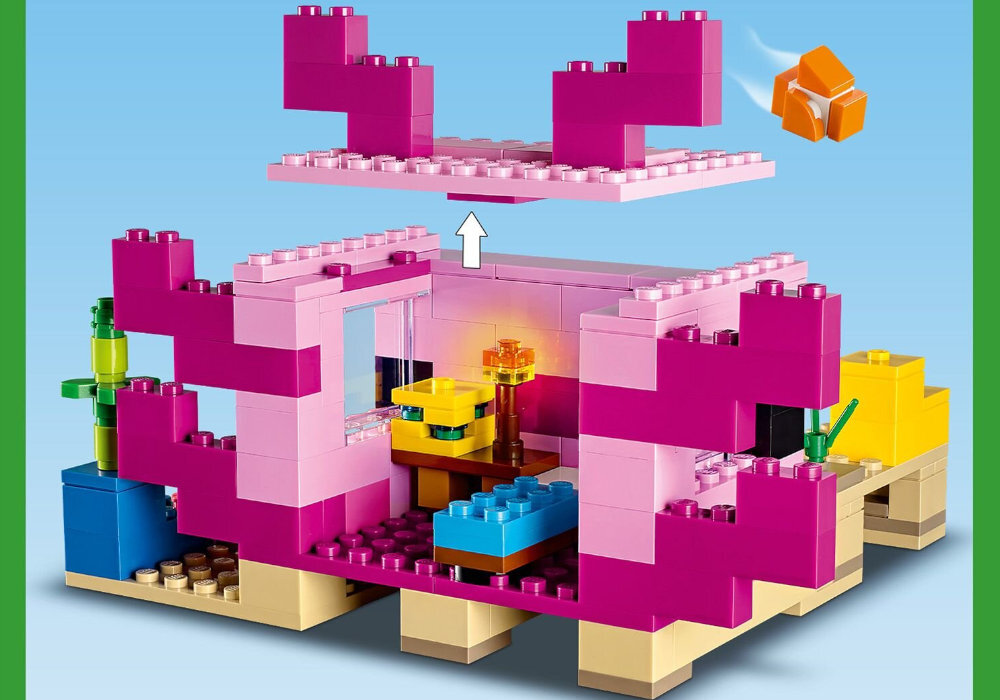 LEGO 21247 Minecraft Dom aksolotla zabawa edukacja rozwój wyposażenie kreatywność